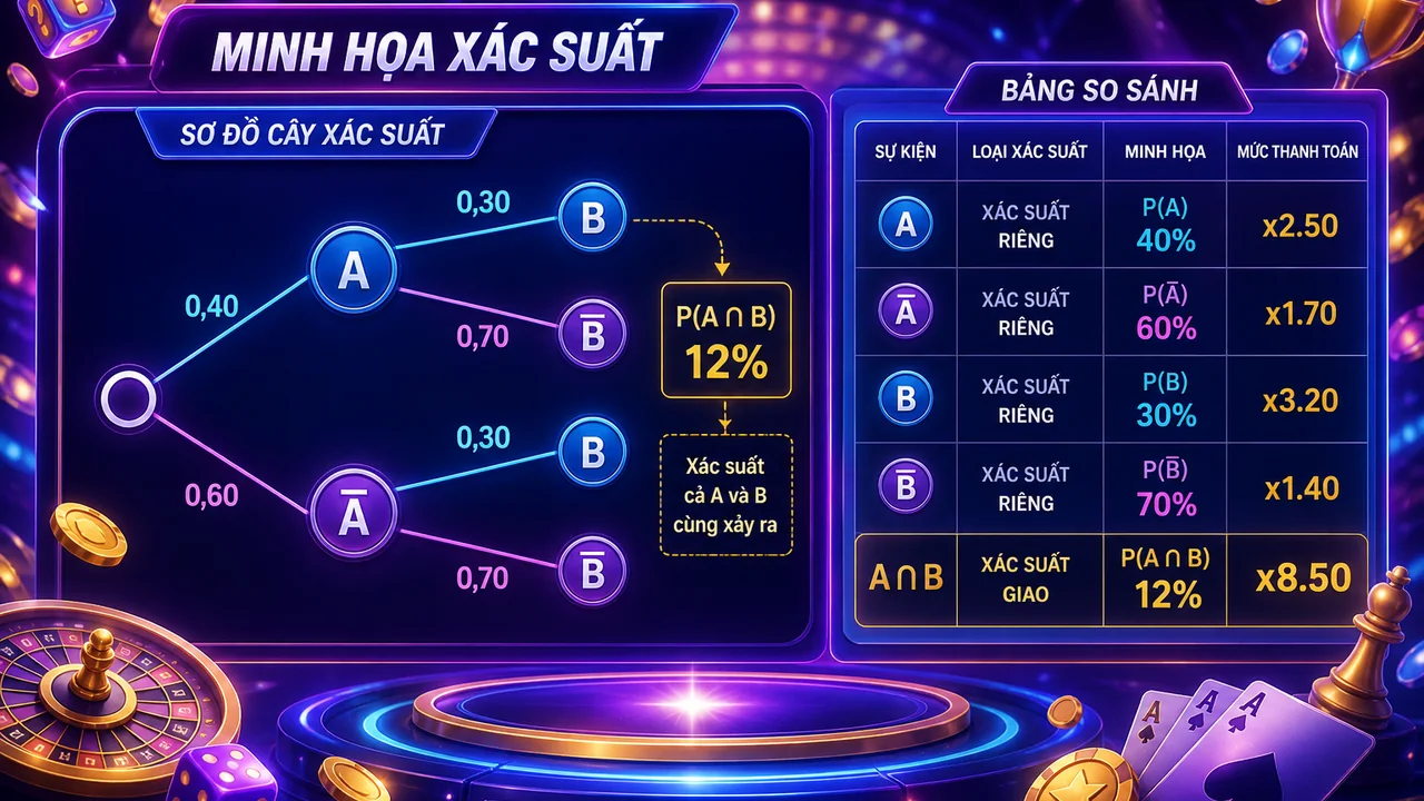 Từ nhánh đến giao: xác suất sự kiện độc lập khi ghép lựa chọn sin88